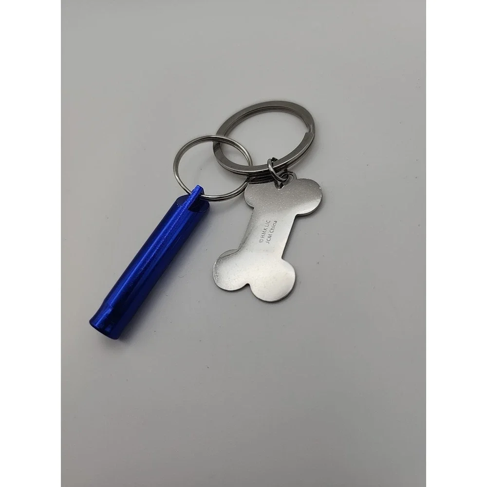 Who Rescued Who Shelter Pet Key Chain Bone Backpack Charm Dog Mom Whistle Gift